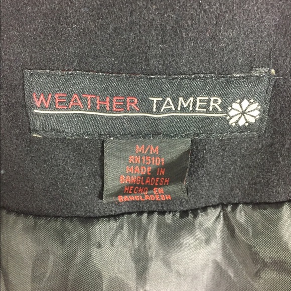 Weather Tamer Jacket Medium Black Wool Mix Womens - Picture 8 of 10